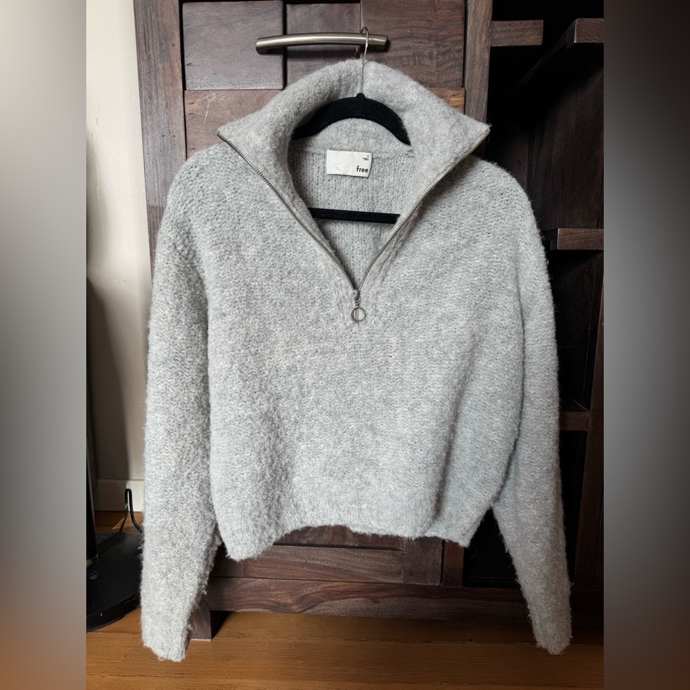 Aritzia Wilfred Free Gwyneth Half Zip Oversized Wool/Alpaca Blend Sweater